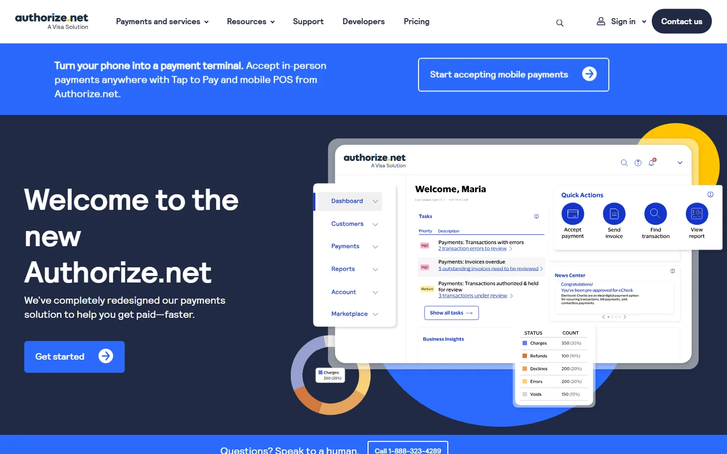 Authorize.net homepage