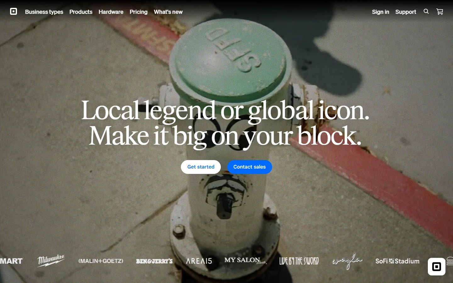 Square homepage
