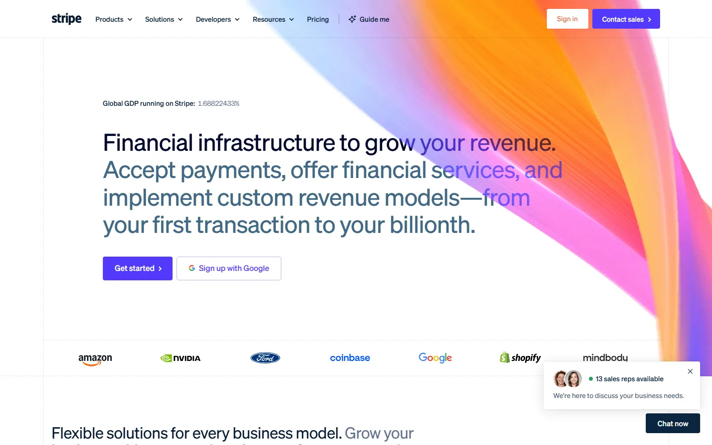 Stripe homepage