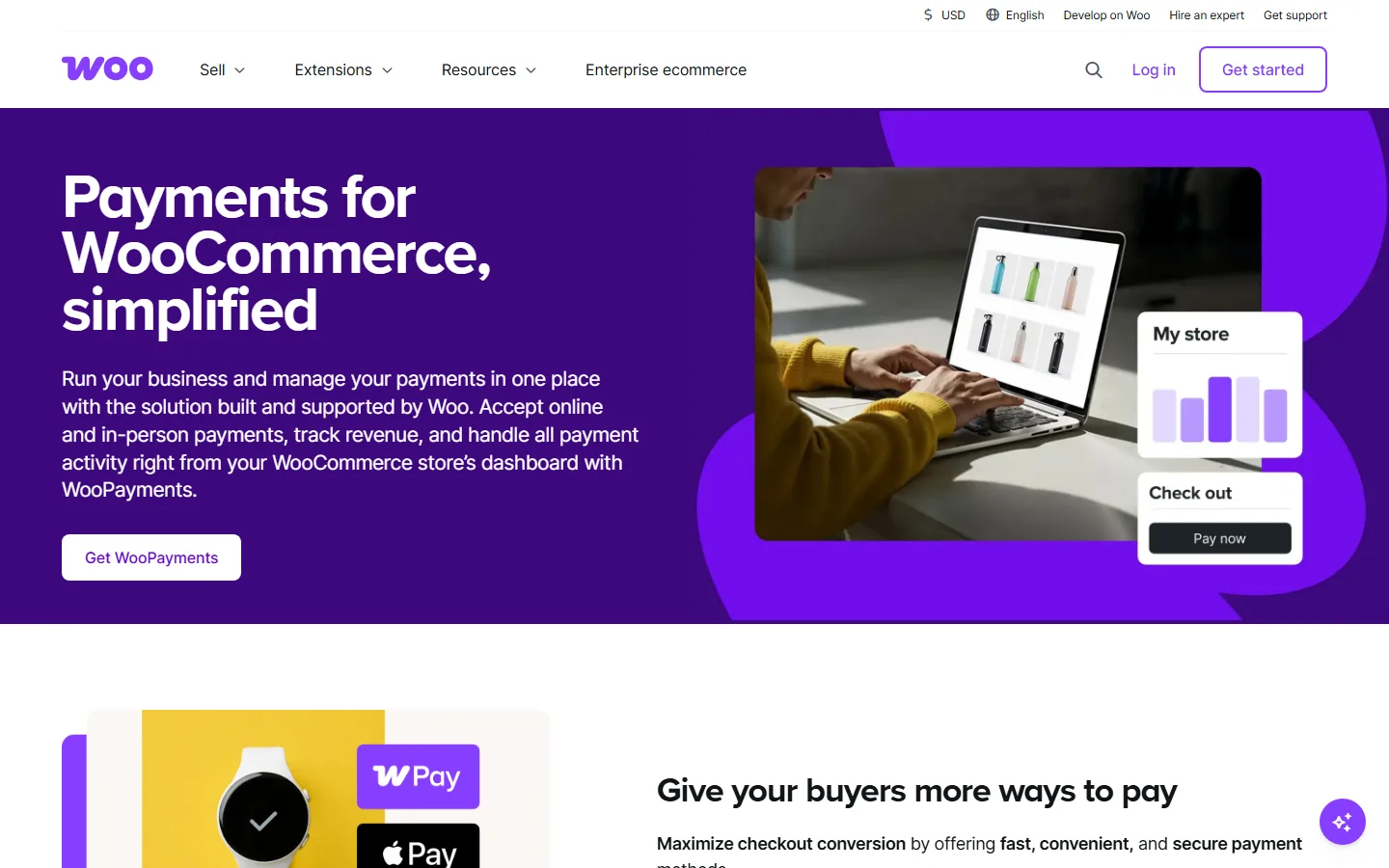 WooPayments homepage
