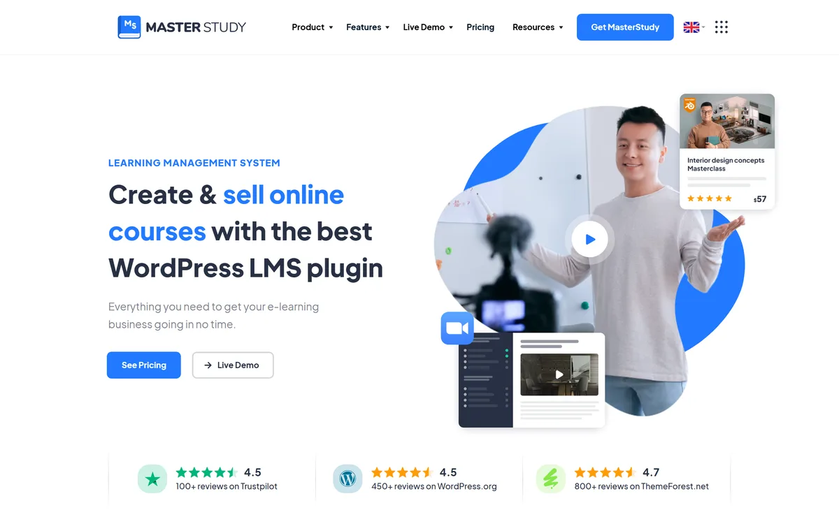 MasterStudy LMS homepage