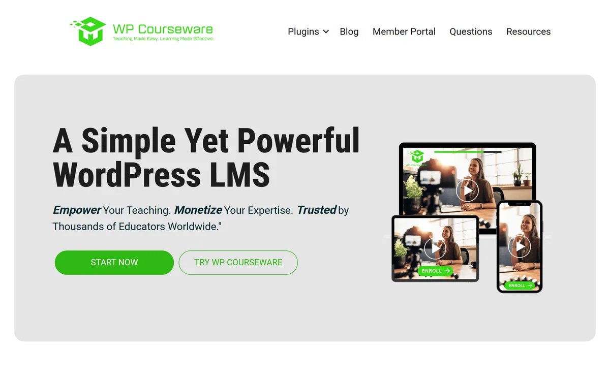 WP Courseware homepage
