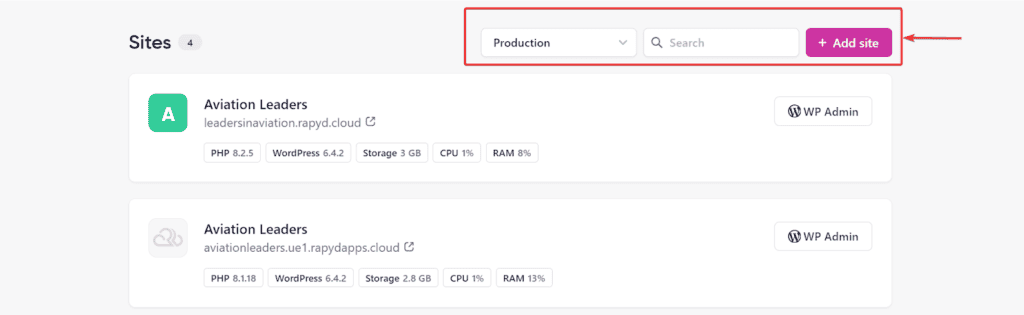 Add a Site on Levamo