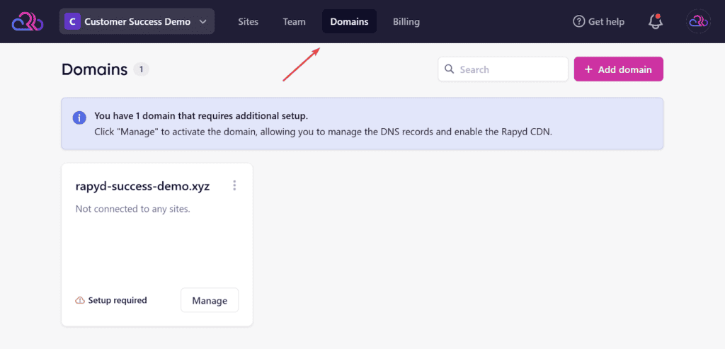 Manage Domains on Levamo