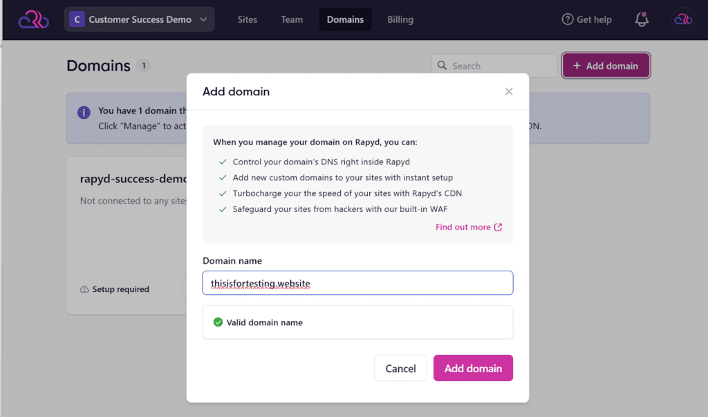 Add Domains on Levamo