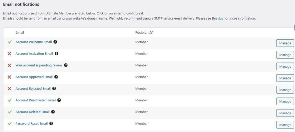 Email Settings