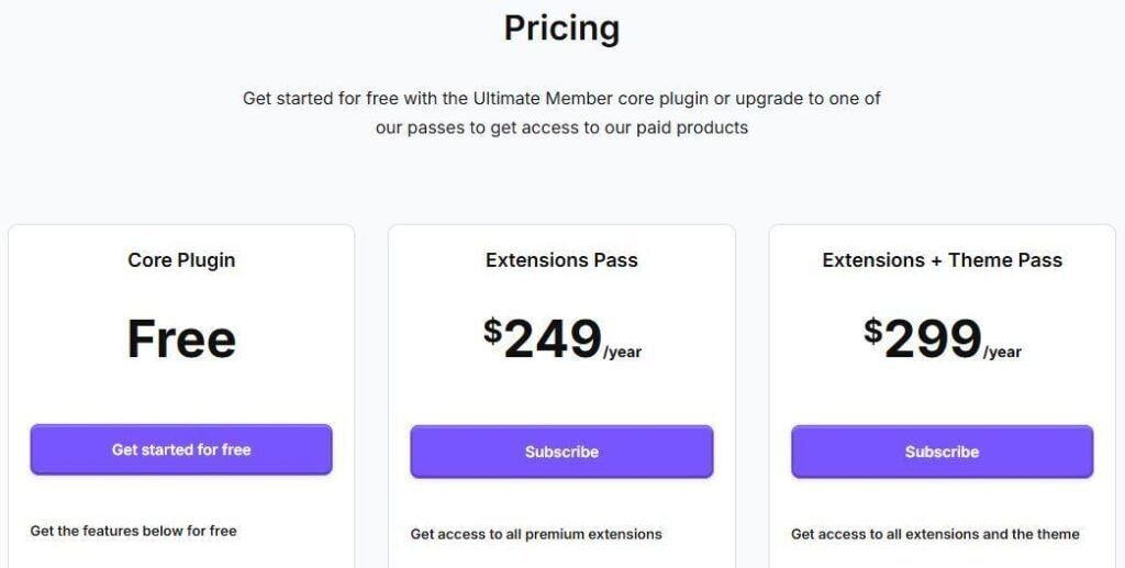 Ultimate Member Pricing Plans
