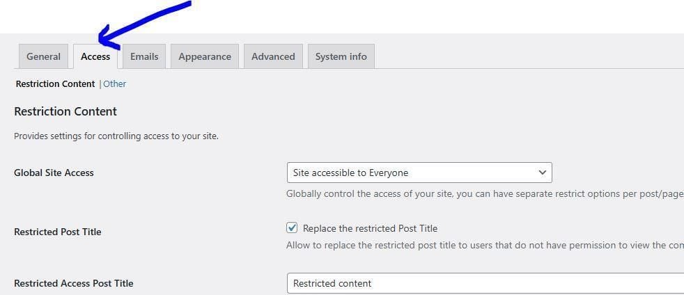 Access Settings