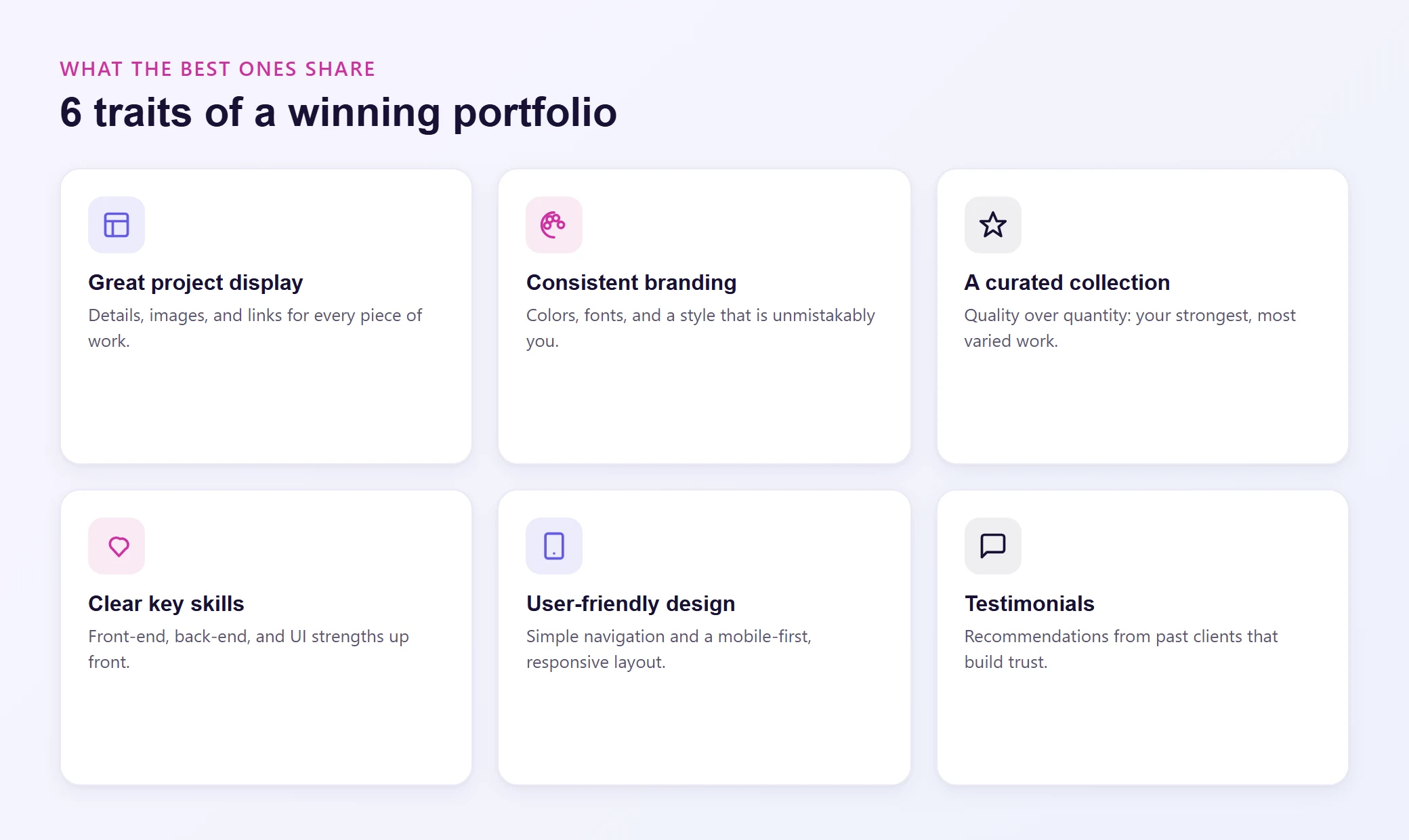 Six traits of a winning web developer portfolio
