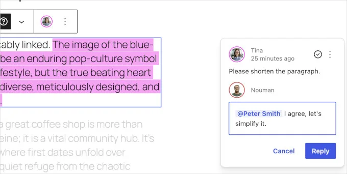 WordPress 7.1 editor notes with @mentions and email notifications