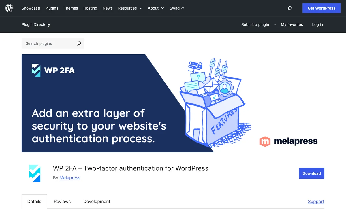 WP 2FA plugin homepage