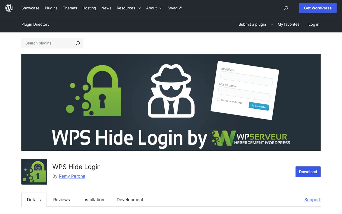 WPS Hide Login plugin homepage