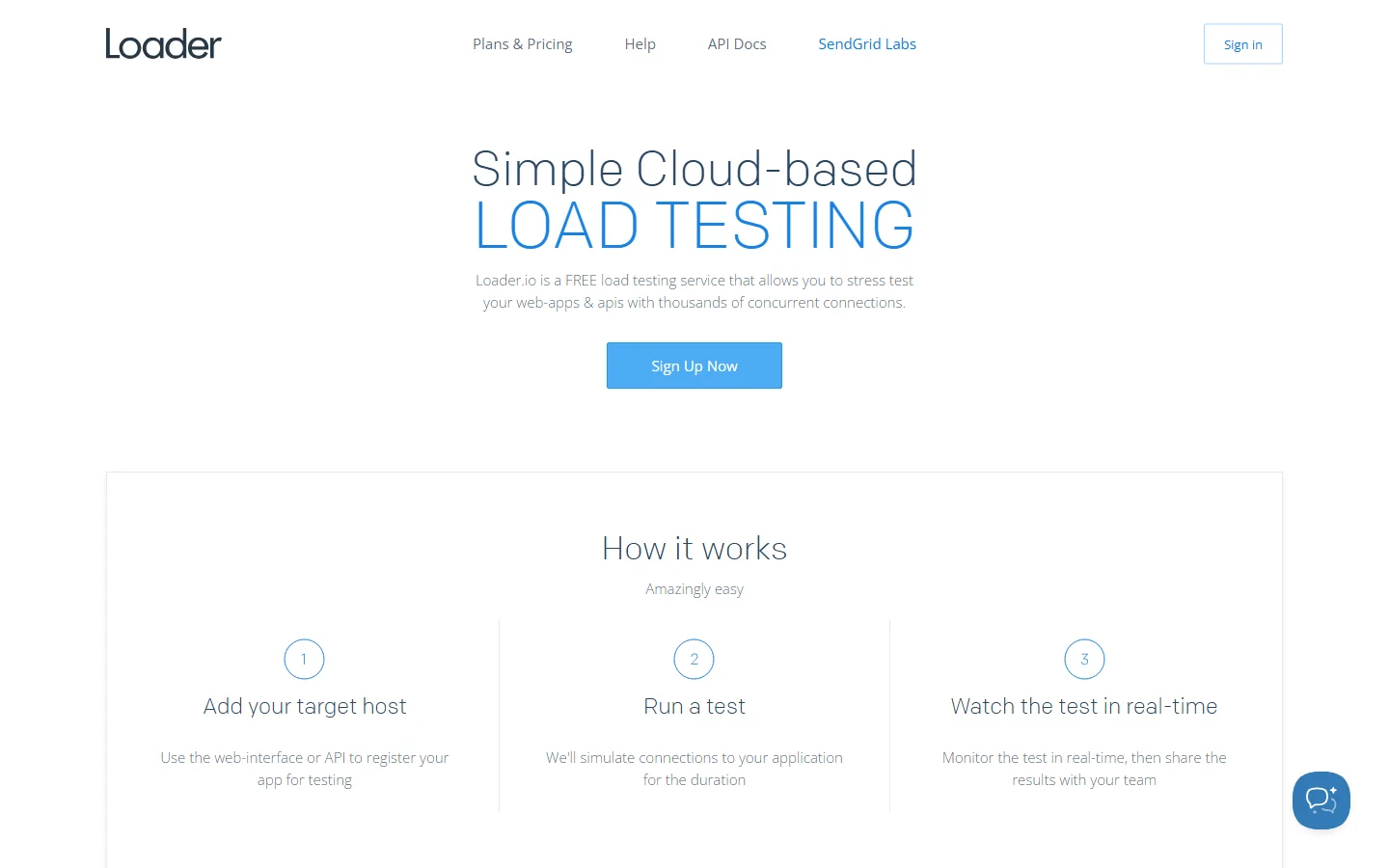 Loader.io homepage