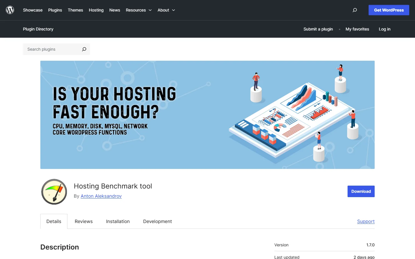 WP Benchmark plugin on WordPress.org