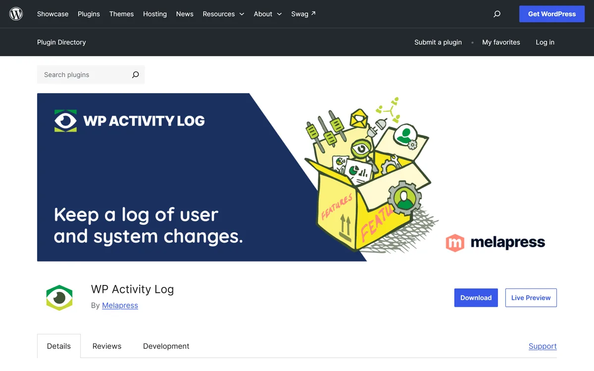 WP Activity Log plugin homepage