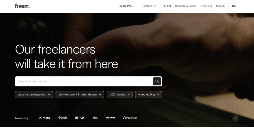 Fiverr - top freelancing platform