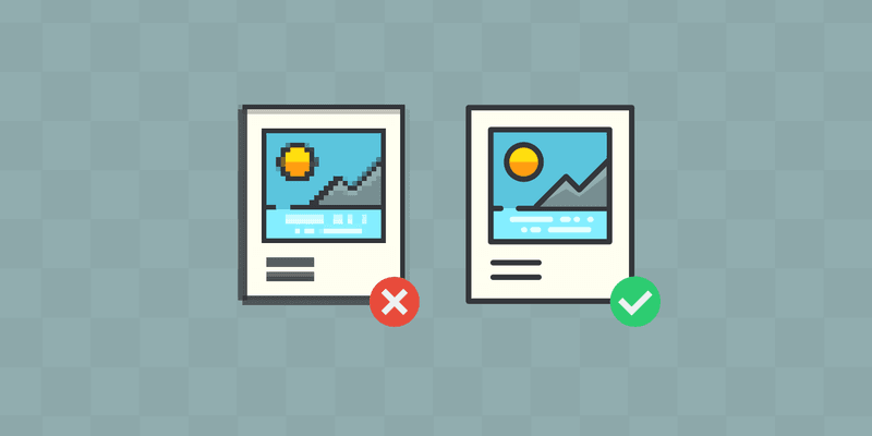 Illustration of an optimized image vs an unoptimized image